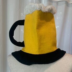 Yellow Beer Mug Hat with Black Handle